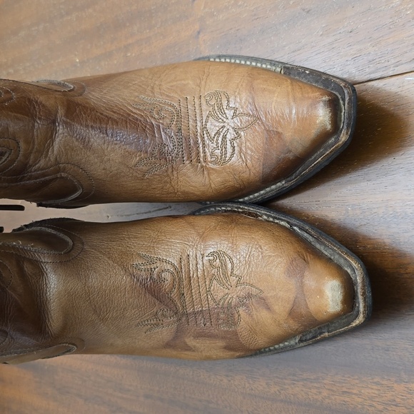 TUCSON BOOTS Women's Sz 37 Brown Leather Cowboy Boots - Picture 5 of 8